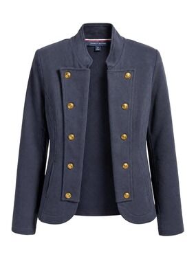 NWOT Tommy Hilfiger Navy Military Band Jacket Gold Buttons S MSRP $110